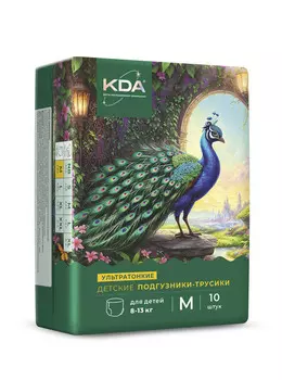 Подгузники-трусики детские КДА Кидс ультратонкие M (8-13кг), 10 шт