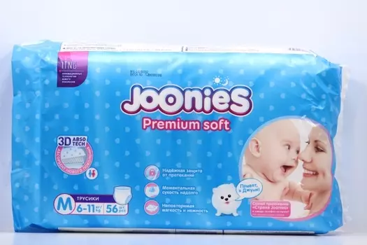 Подгузники-трусики Джунис Premium Soft M (6-11кг), 56 шт