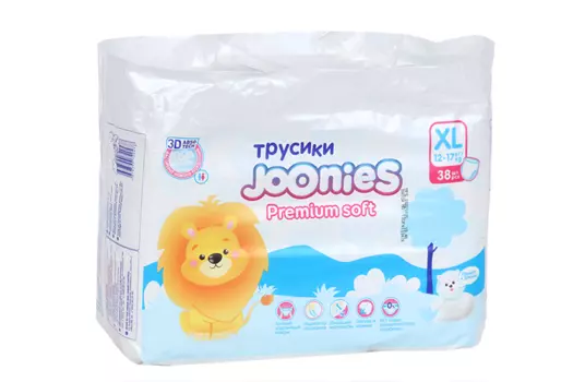 Подгузники-трусики Джунис премиум софт XL (12-17 кг), 38 шт