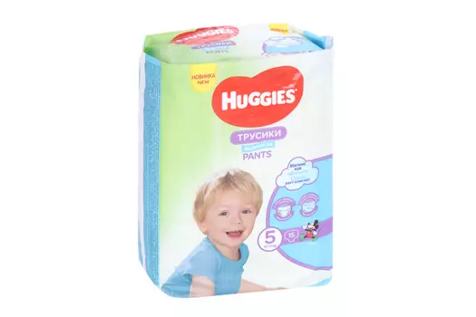 Подгузники-трусики Хаггис 5 д/мальчиков (12-17кг), 15 шт