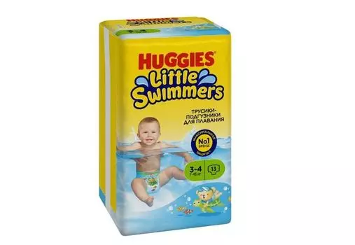 Подгузники-трусики Хаггис д/плавания 3-4 (7-15кг), 13 шт