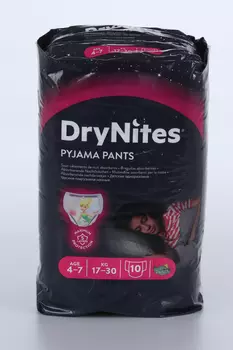 Подгузники-трусики Хаггис ДрайНайтс д/дев 4-7лет(17-30 кг), 10 шт