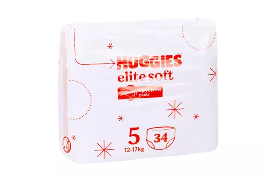 Подгузники-трусики Хаггис Элит Софт 5 (12-17кг), 68 шт