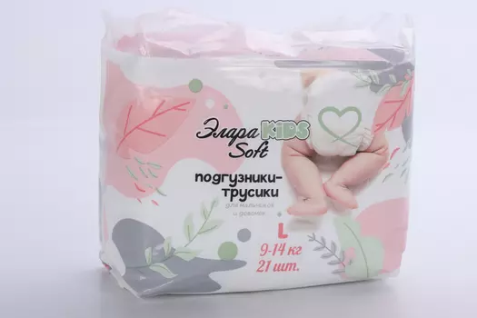 Подгузники-трусики Элара KIDS Soft L (9-14кг), 21 шт, (83321)