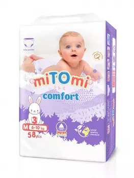 Подгузники-трусики miTOmi Comfort размер M 6-10 кг, 58 шт