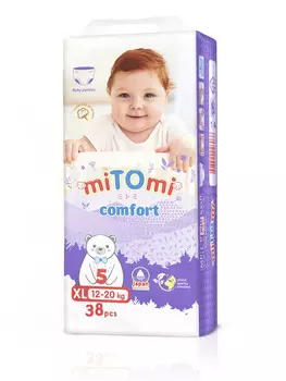 Подгузники-трусики miTOmi Comfort размер XL 12-20 кг, 38 шт