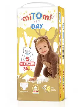 Подгузники-трусики miTOmi Day размер XL 12-20 кг, 36 шт