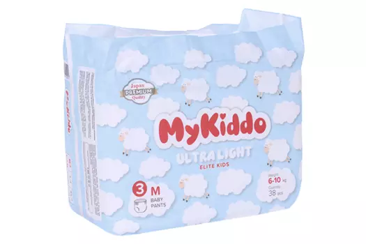 Подгузники-трусики MyKiddo Elite Kids Premium 3 ультратонкие д/детей M (6-10кг), 38 шт