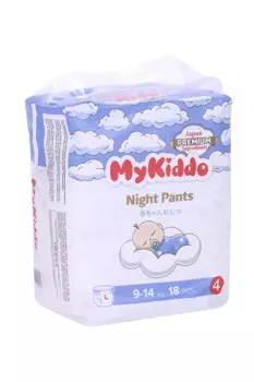 Подгузники-трусики MyKiddo Night Pants Premium 4 ночные д/детей L (9-14кг), 18 шт