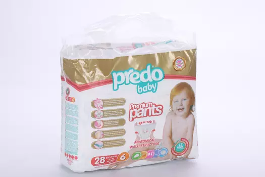 Подгузники-трусики PREDO Baby №6 (15+кг), 28 шт