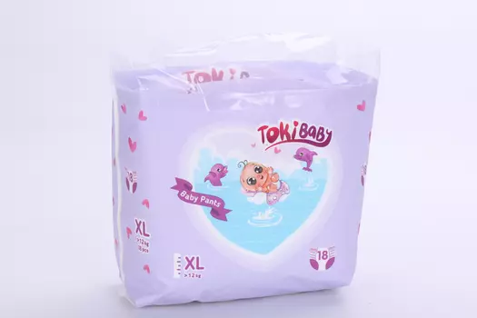 Подгузники-трусики TokiBaby дет XL (12+ кг), 18 шт