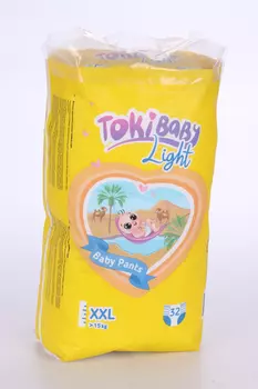 Подгузники-трусики TokiBaby Light дет XXL (15+ кг), 32 шт, (85532)