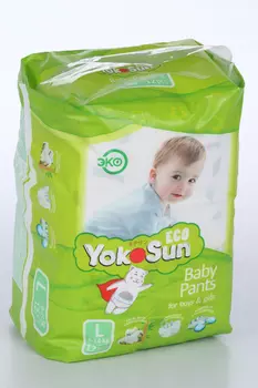 Подгузники-трусики YokoSun Eco дет L (9-14кг), 12 шт