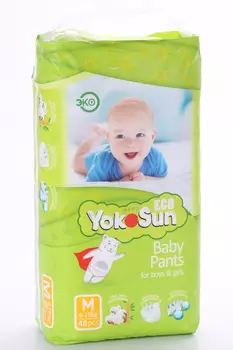 Подгузники-трусики YokoSun Eco дет M (6-10кг), 48 шт