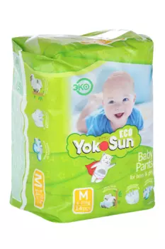 Подгузники-трусики YokoSun Eco дет M (6-10кг), 14 шт