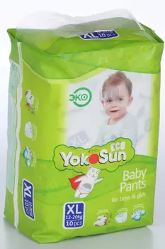Подгузники-трусики YokoSun Eco дет XL (12-20 кг), 10 шт