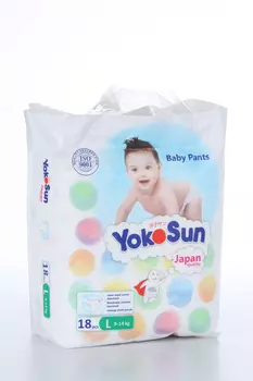 Подгузники-трусики YokoSun L (9-14кг), 18 шт