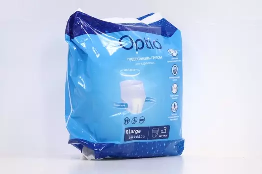 Подгузники-трусы д/взрослых Оптио L, 3 шт