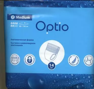 Подгузники-трусы д/взрослых Оптио M, 14 шт