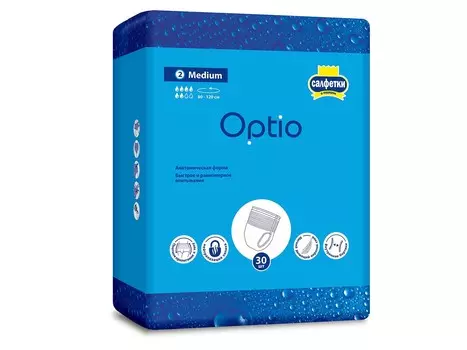 Подгузники-трусы д/взрослых Оптио M, 30 шт, + подарок салфетки Оптио х80