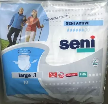 Подгузники-трусы д/взрослых Сени Актив L, 10 шт