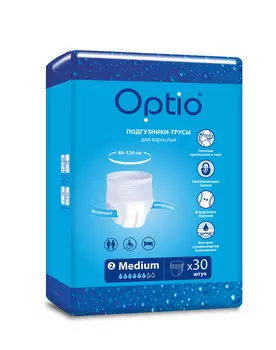 Подгузники-трусы д/взрослых страдающих недержанием Оптио M, 30 шт