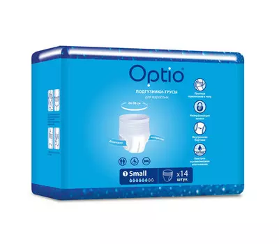 Подгузники-трусы д/взрослых страдающих недержанием Оптио S, 14 шт