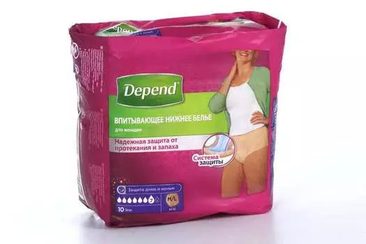 Подгузники-трусы Депенд д/женщин впитывающие М/L, 10 шт