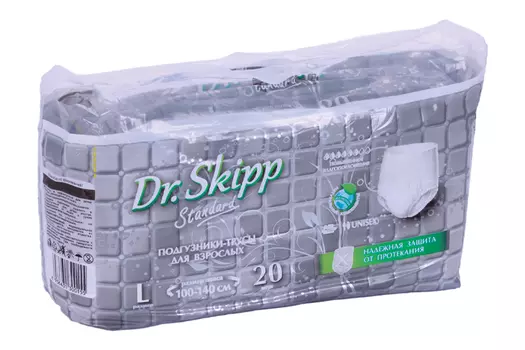 Подгузники-трусы Dr.Skipp д/взрослых р L (100-140см), 20 шт, 2 шт