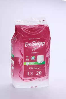 Подгузники-трусы Dr Skipp Light д/взрослых L3 (90-140 см), 20 шт