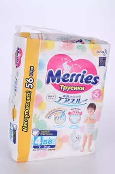 Подгузники-трусы Мэррис L (9-14кг), 56 шт