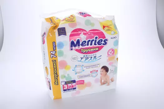 Подгузники-трусы Мэррис М (6-11 кг), 74 шт