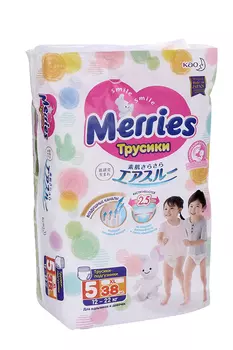 Подгузники-трусы Мэррис XL (12-22 кг), 38 шт