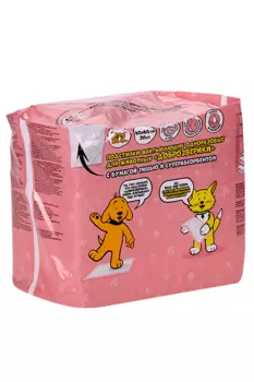 Подстилки Пелигрин Доброзверики д/животных с бумагой тиссью/суперабсорбент 20 шт