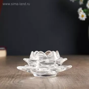 Подсвечник стекло Лотос 12х12х5,5 см