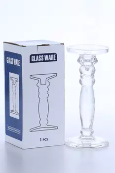 Подсвечник стекло на 1 свечу Нео прозрачный 24х11х11 см