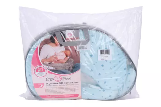 Подушка ЭргоФид эргономич д/корм Звездное небо, небесно-голуб/голуб