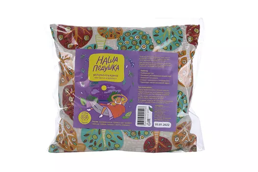 Подушка Травы Горного Крыма с травами успокоительная 25х25 см бежевый/оранжевый