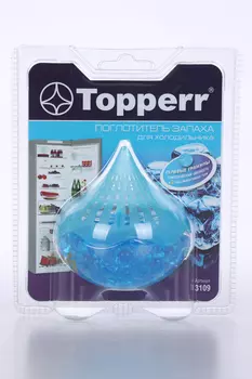 Поглотитель запаха для холодильника Topperr гелевый Голубой лед