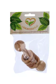 Погремушка-грызунок Леснушки Колечки на палочке