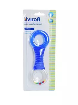 Погремушка-прорезыватель Ювитон гантелька синий