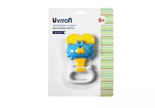 Погремушка-прорезыватель Ювитон крабик голубой (0+)