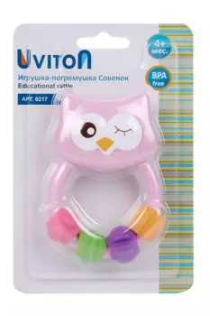 Погремушка Uviton Совенок розовый (с 4 мес)