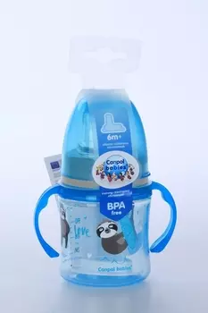 Поильник Canpol EasyStart Sweet fun обучающий с силик носиком голубой (с 6 мес), 120 мл