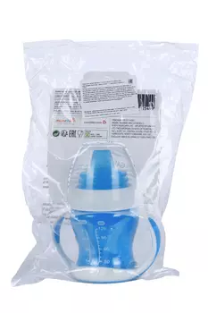 Поильник-чашка Манчкин обуч с ручками голуб 1, 120 мл