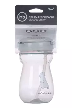 Поильник Хэппи Бейби с трубочкой (9 мес+), 360 мл, кролик