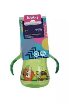 Поильник-непроливайка Лабби нескользящ ручки/мягкий носик зеленый (с 6 мес), 250 мл