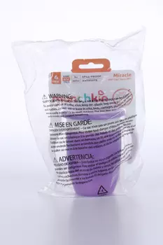 Поильник-непроливайка Манчкин Миракл с ручками и крышкой фиол (с 6 мес), 207 мл