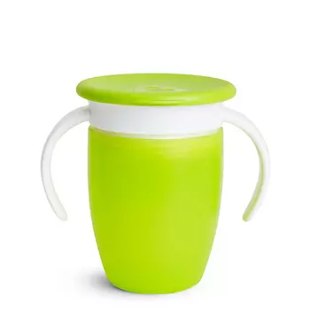 Поильник-непроливайка Манчкин Миракл с ручками и крышкой зел (с 6 мес), 207 мл