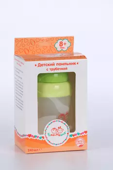 Поильник Рома+Машка с ручками/трубочкой 240 мл зеленый